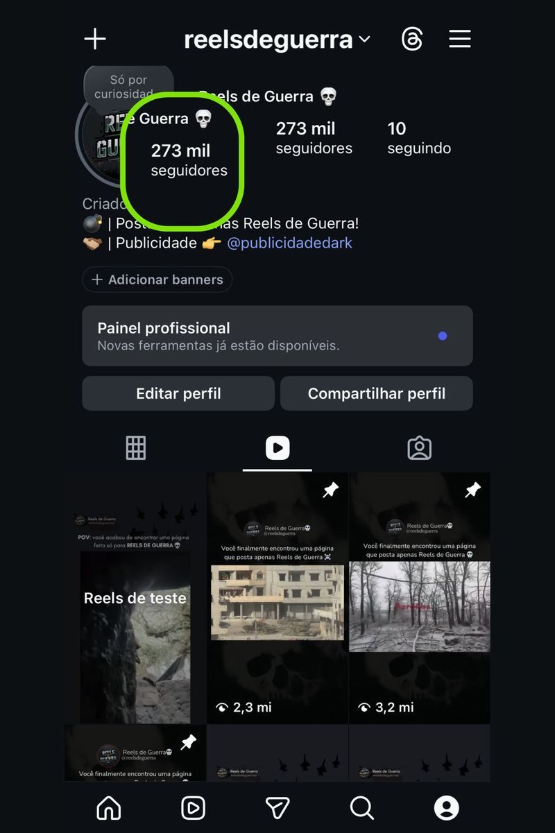 Página dark crescendo no automático